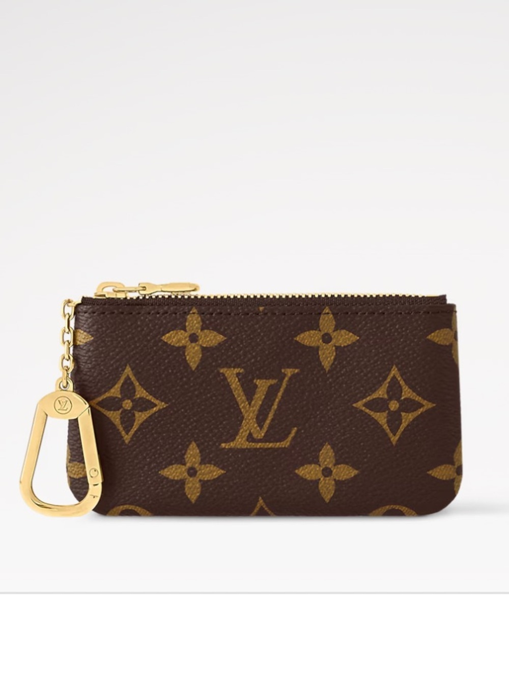 Louis Vuitton Monogram Brown Key Pouch with Gold Hardware